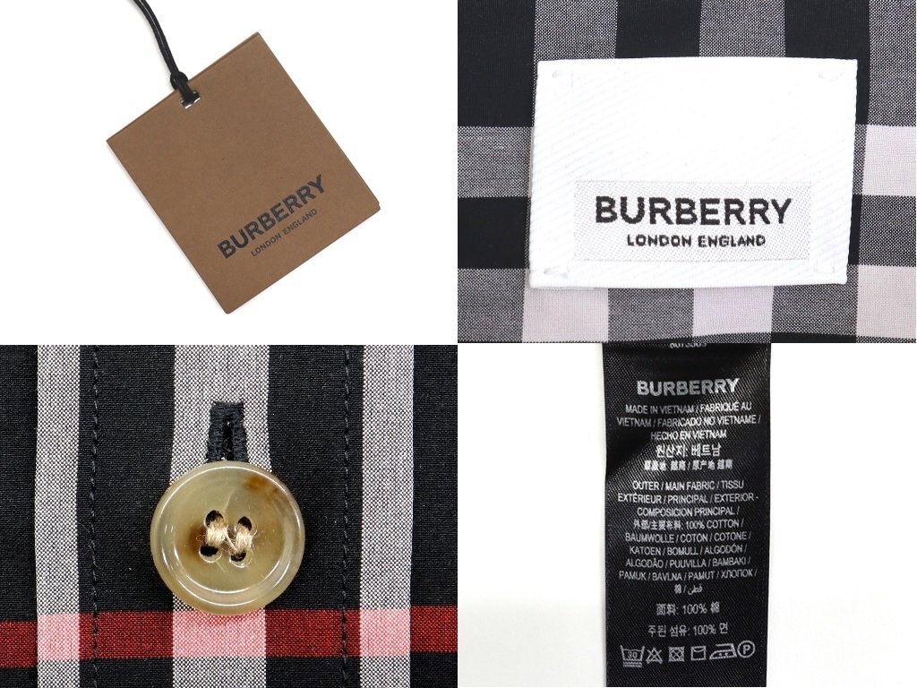 9 десять тысяч новый товар *M*BURBERRY Burberry * в клетку хлопок с карманом кнопка down рубашка с длинным рукавом чёрный многоцветный [CAUSEY]1 иен 