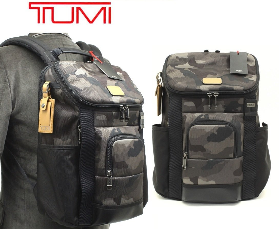 12万新品◆TUMI トゥミ◆カモフラ×黒 バリスティックナイロン 多機能バックパック『Thornhill』１円の画像1