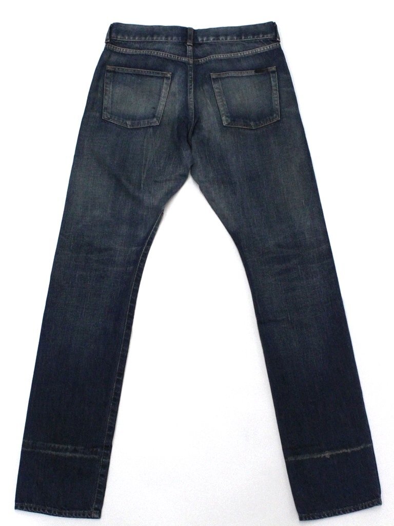 12万新品◆30◆SAINT LAURENT 日本製 SLIM FIT ヴィンテージ加工デニムジーンズ DIRTY WINTER BLUE ㈱ケリング【サンローラン】1円の画像5