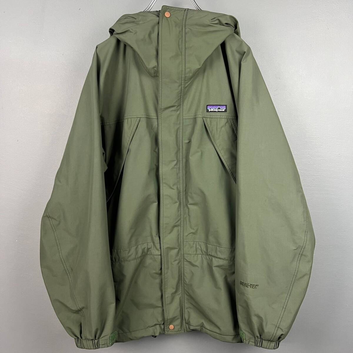 Wm247 00s PATAGONIA×GORE-TEX パタゴニア×ゴアテックス マウンテンパーカー 比翼ジップ ジャケット カーキ メンズ ゆったりの画像1