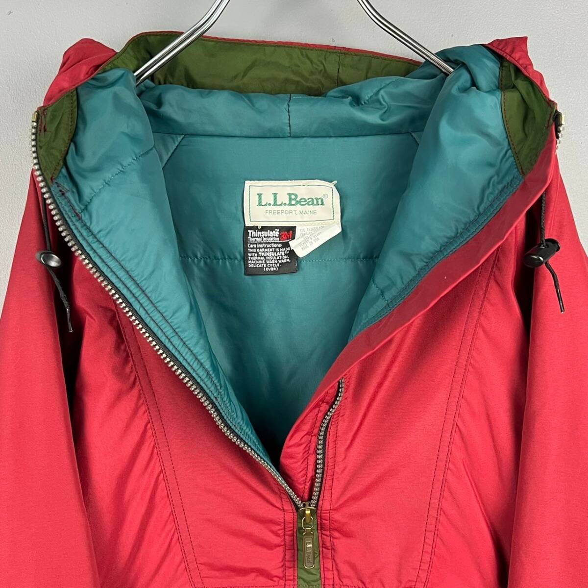 Wm492 USA製 80s VINTAGE L.L.Bean エルエルビーン アノラックパーカー ハーフジップ プルオーバー ジャケット ビンテージ メンズ ゆったりの画像7