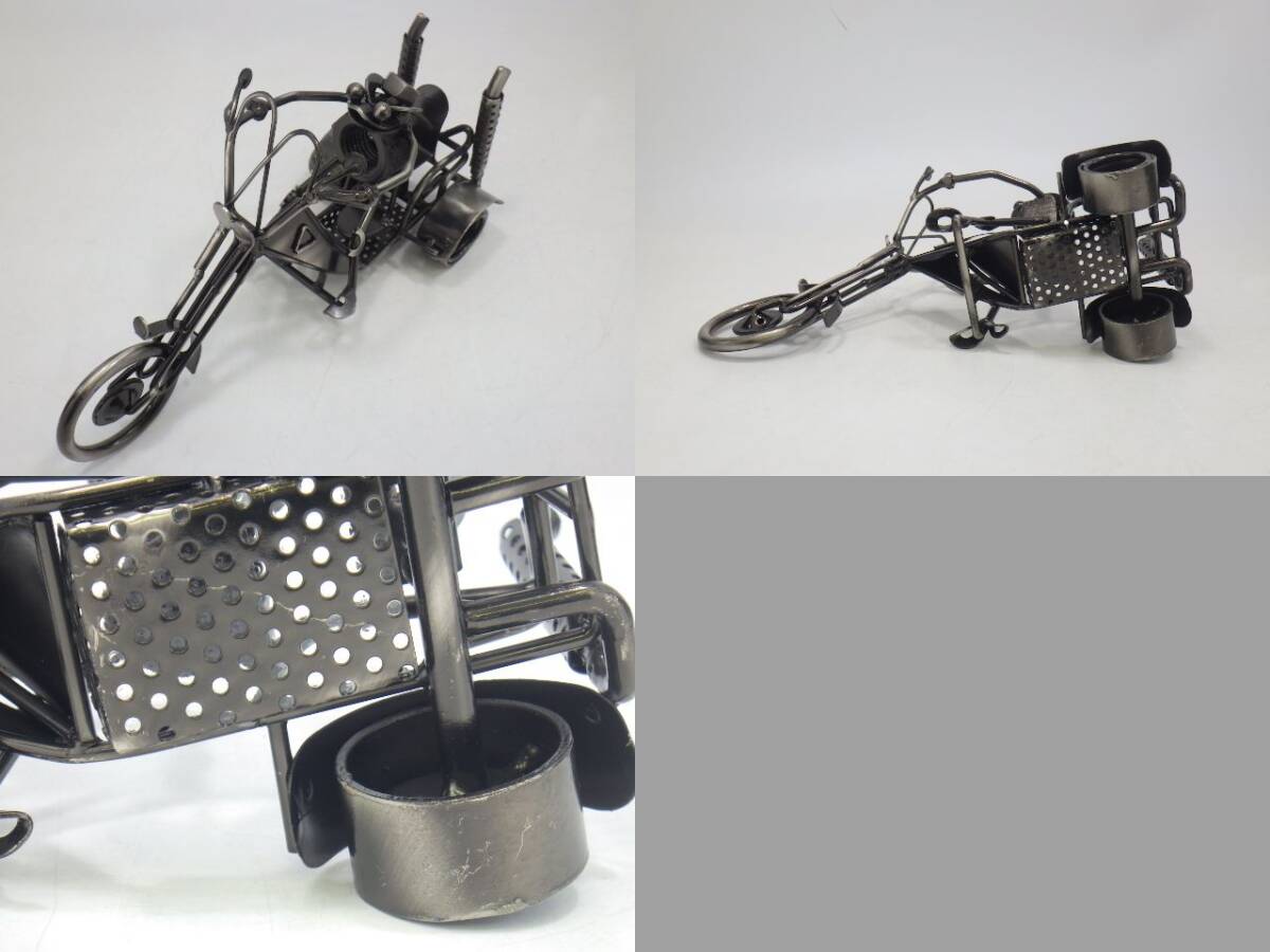 h4D058Z1 metal craft bike frog ... metal art bottle nut iron made interior total 4 point 