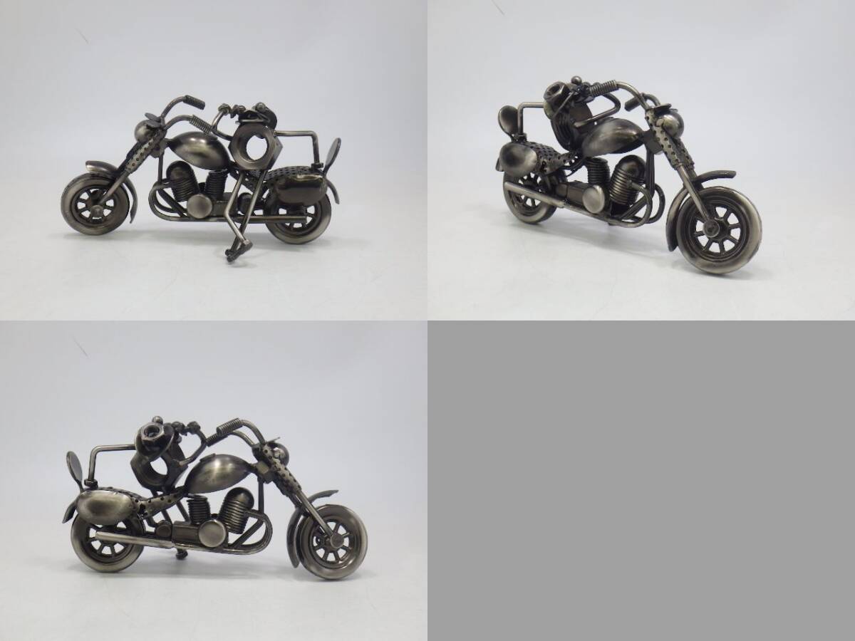 h4D058Z1 metal craft bike frog ... metal art bottle nut iron made interior total 4 point 