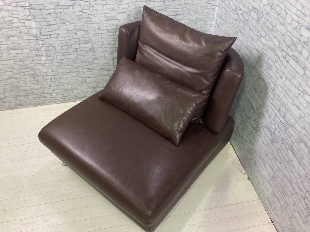 *Armoniaaru moni a* Bella curva 1 seater . sofa EPU leather tea Brown Osaka receipt possible bela car ba high class super-discount cheap 