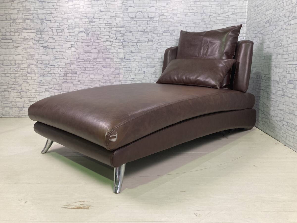 *Armoniaaru moni a* Bella curva couch sofa 1 seater . sofa EPU leather tea Brown Osaka receipt possible bela car ba high class super-discount cheap 