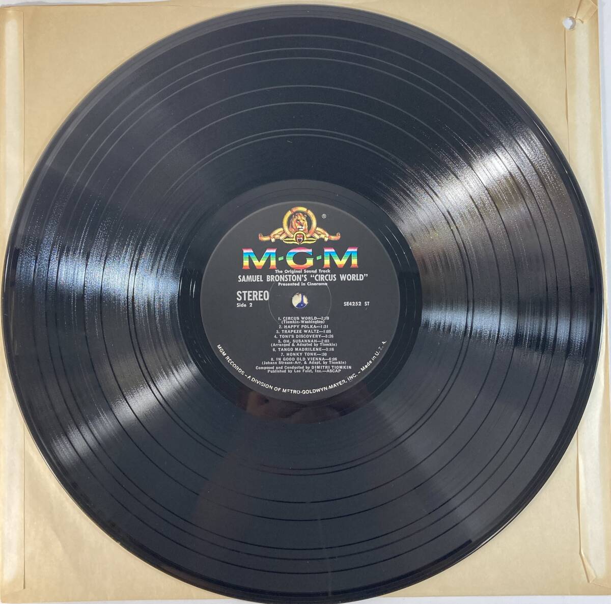 サーカスの世界 (1964) ディミトリ・ティオムキン 米盤LP MGM SE-4252 ST STEREO Cutout_画像5