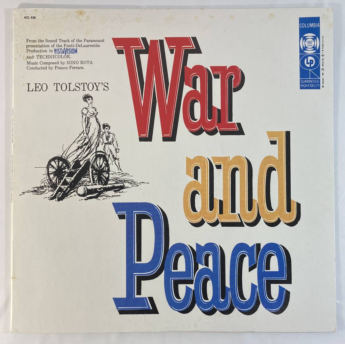 戦争と平和 (1956) ニーノ・ロータ 米盤LP　CSP ACL 930 MONO_画像1