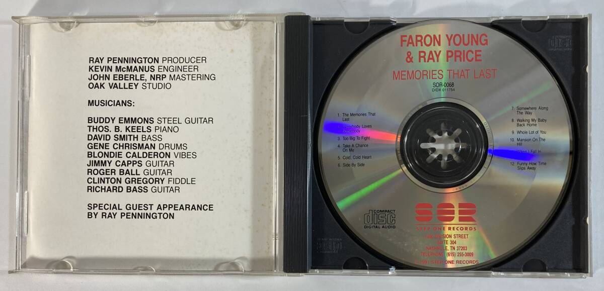 ファロン・ヤング (Faron Young) & レイ・プライス (Ray Price) / Memories That Last 米盤CD Step One SOR-0068_画像3