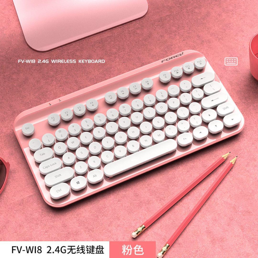 【新品】キーボードタイプライター　PC周辺機器Mac・Windows対応　ピンク_画像1