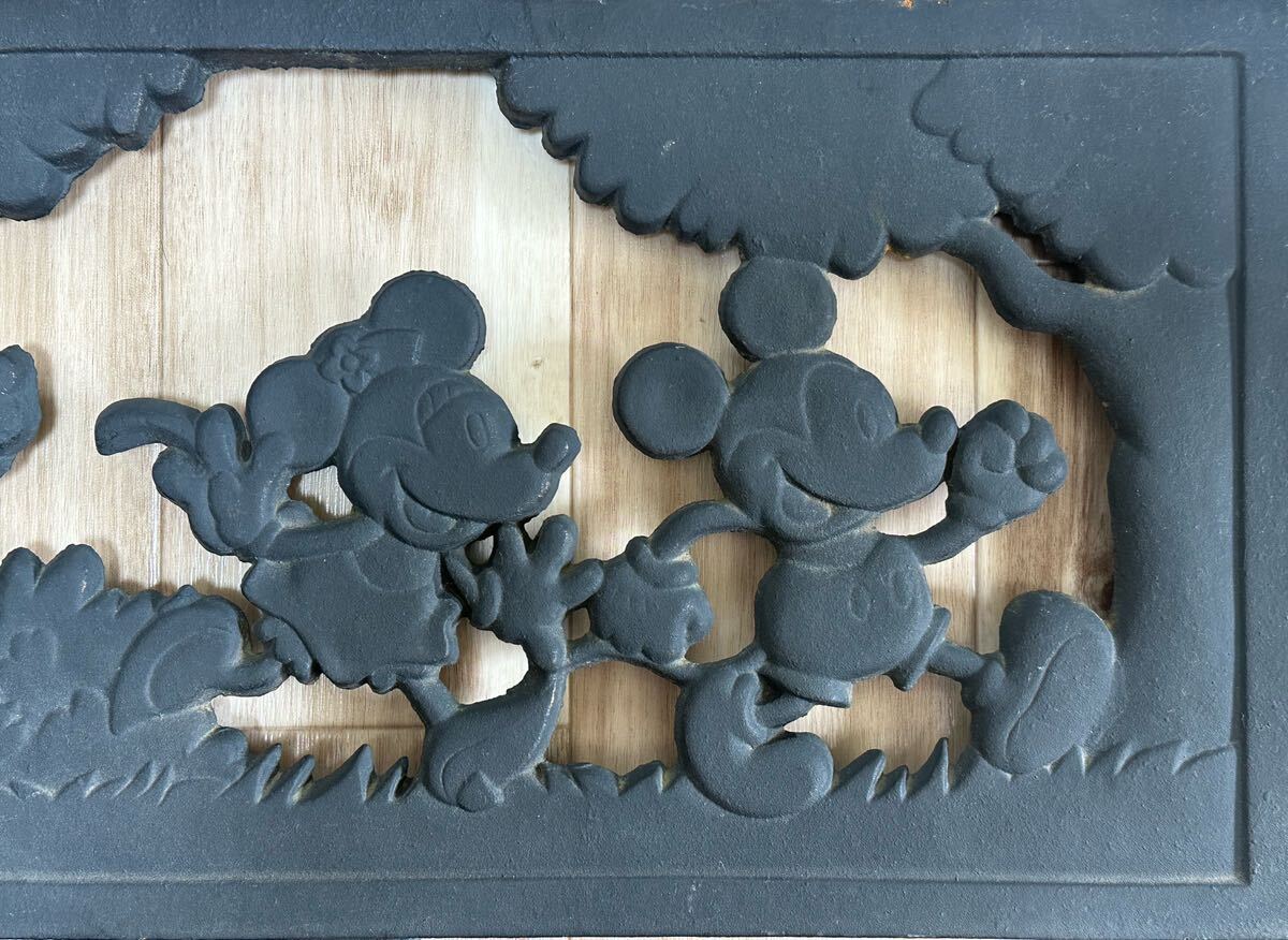 Disney ミッキー ミニー プルート ドナルド 鋳鉄製プレート タカショー 欄間 ガーデニング アンティーク の画像3