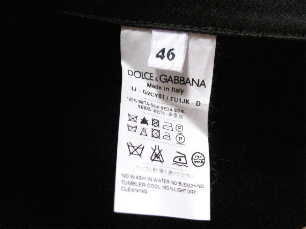 DOLCE&GABBANA 100%シルク製 テーラードジャケット 46_画像5