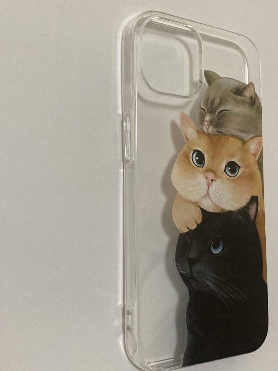 iPhone14ケース 猫のスマホケース　cat かわいい 可愛い癒し ねこ アニマル 動物ネコ イラスト キャラクター シリコンケース_画像2