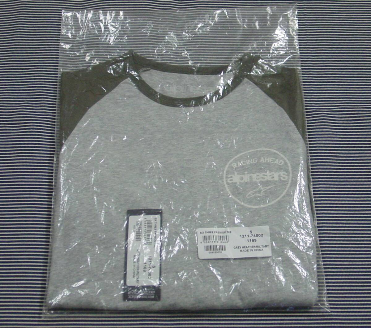 alpinestars アルパインスターズ SIX THREE PREMIUM TEE GREY HEATHER/MILITARY S 未使用　Tシャツ シャツ_画像6