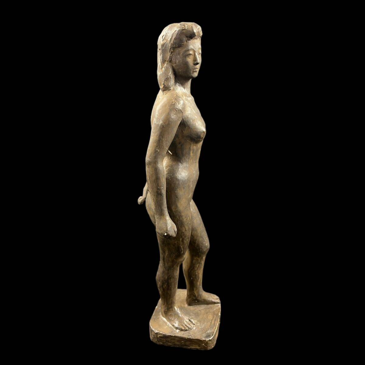 【KF2216】彫刻家 宮本隆 裸婦像 1957年 置物 在銘 飾り物 共箱_画像2