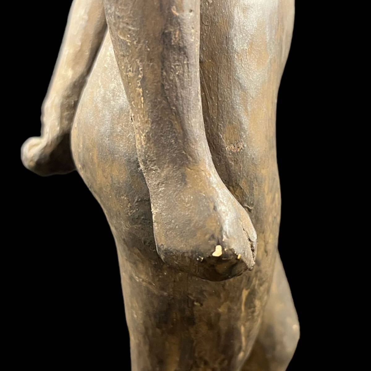【KF2216】彫刻家 宮本隆 裸婦像 1957年 置物 在銘 飾り物 共箱_画像9