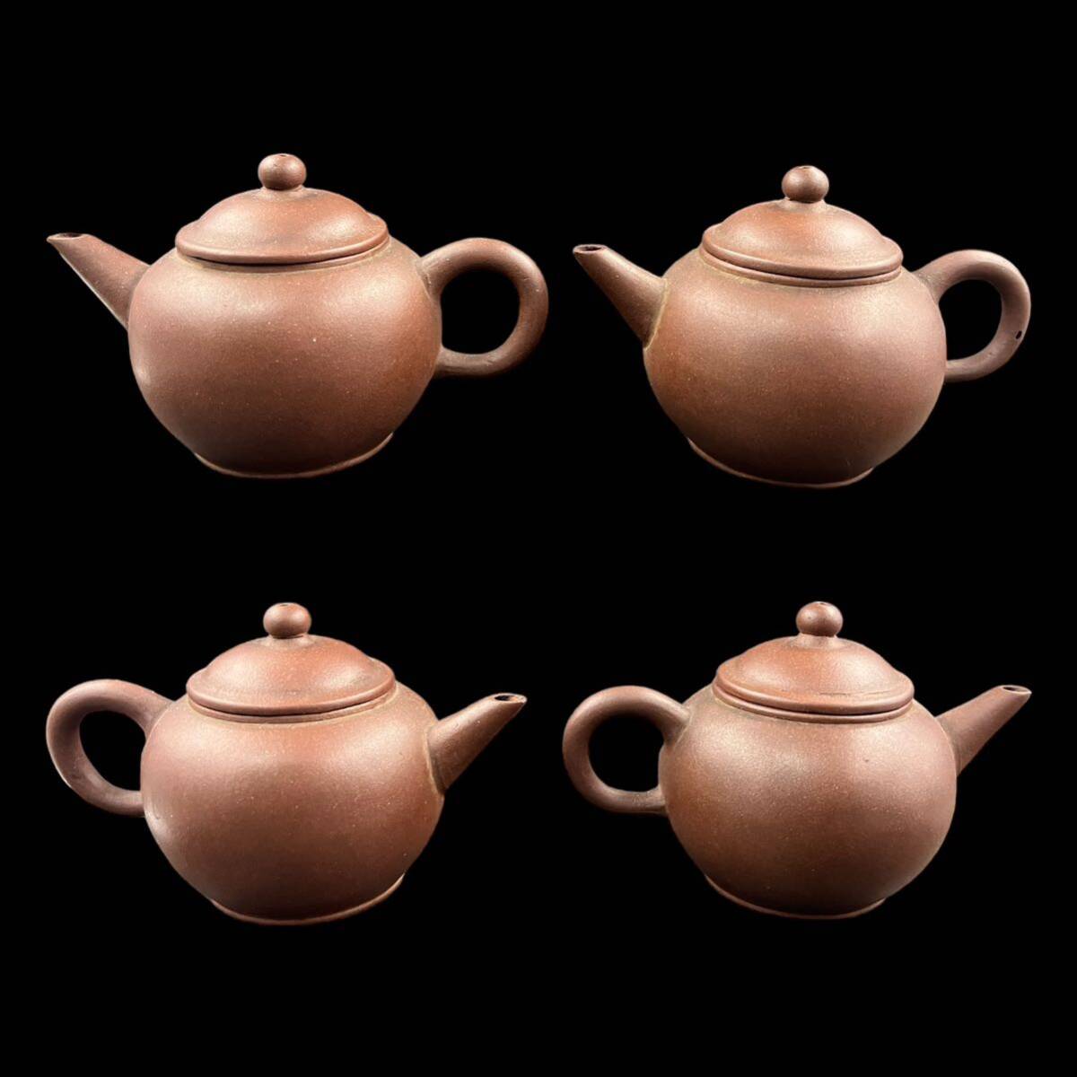 【KF2176】朱泥 一対 在銘 後手急須 唐物 茶器 茶道具 中国古玩 煎茶道具 _画像4