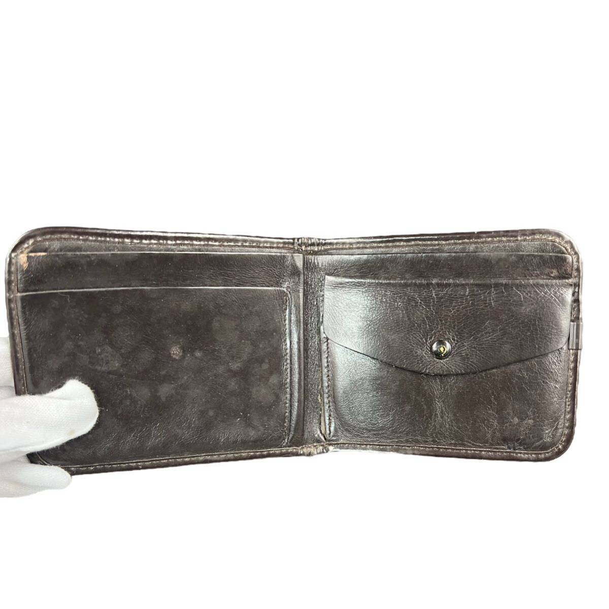 【KF1020】Christian Dior ディオール トロッター柄 二つ折り財布 財布 ブラウンの画像4