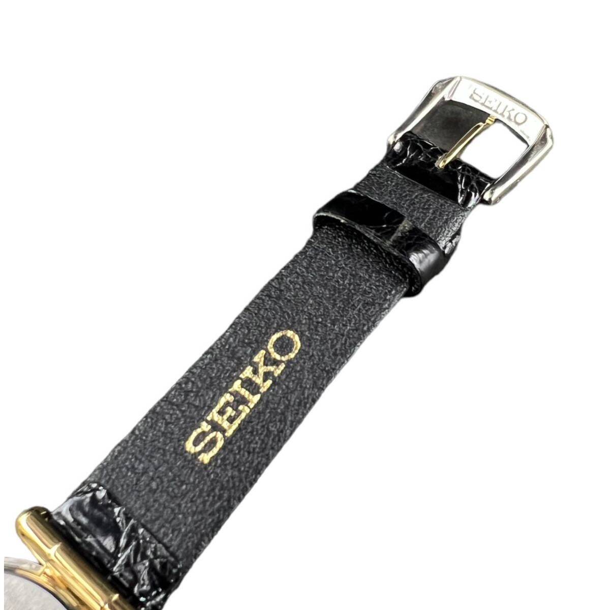 【KF1009】SEIKO DOLCE クォーツ QZ ホワイト文字盤 ドルチェ セイコー 8N41-7050 箱付 メンズ腕時計 _画像5