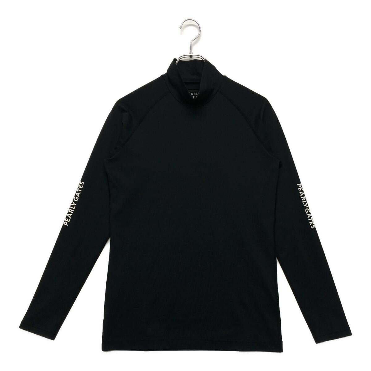 coco★パーリーゲイツ★長袖モックネックシャツ★シンプル★紺★ネイビー★5(L)★中古※レターパックプラス発送可★89489