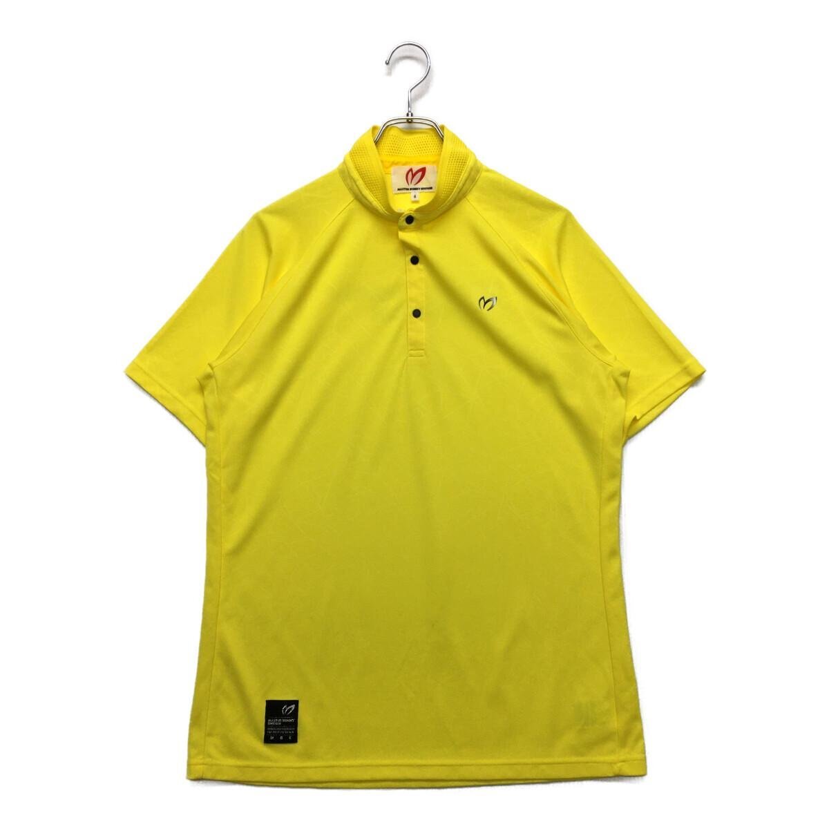 coco★マスターバニー★パーリーゲイツ★半袖ポロシャツ★黄★イエロー/総柄★6(LL)★大きい★中古※レターパックプラス発送可★89691