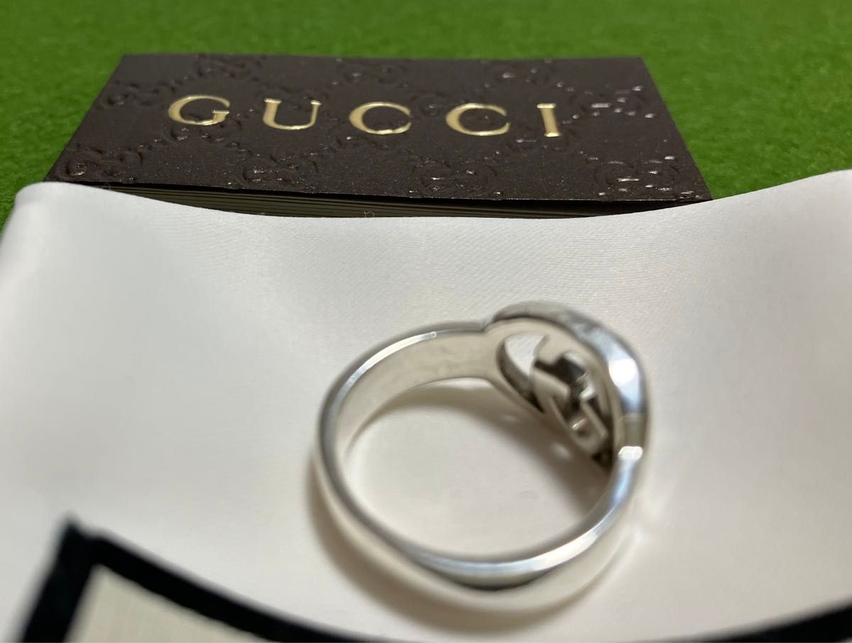 GUCCI グッチ　インターロッキング　ブリット　リング　10号指輪　ユニセックス　シルバー　美品　ブランド