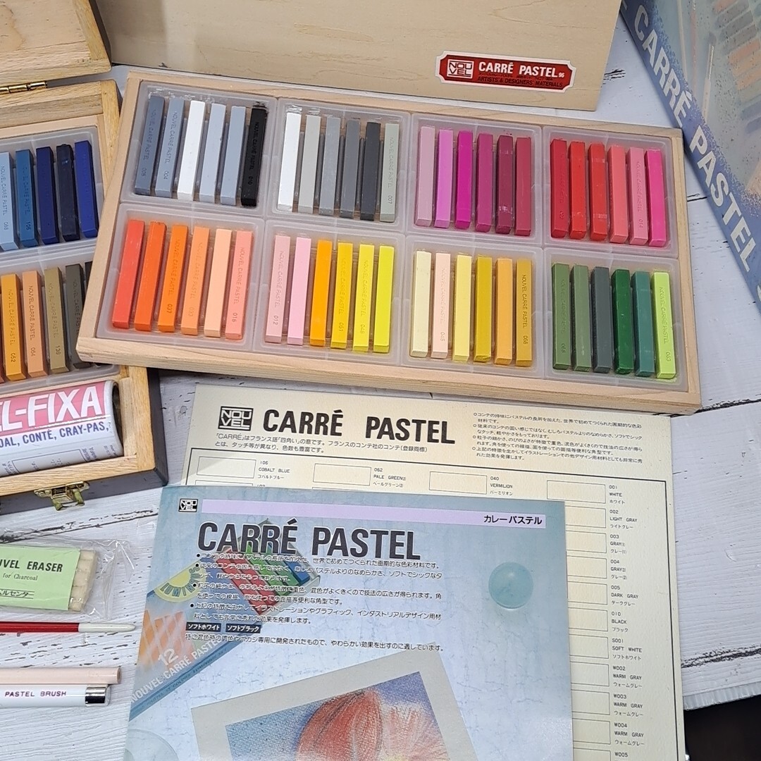 NOUVEL CARRE PASTEL 96 colors NCT-96WF ARTISTS & DESIGNERS MATERIALS ヌーベル カレー パステル 96色 木箱入 画材 道具 用品_画像3