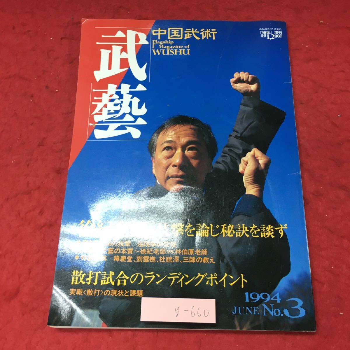 g-660※3 武芸 中国武術 1994年6月号 1994年6月1日 発行 BABジャパン 雑誌 武術 格闘 随筆 中国拳法 趣味_表紙に折りあり