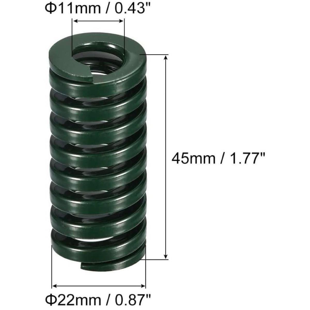 ★新品未使用★3Dプリンターダイばね22mm45mmモールドダイスばね電子部品用2個セット グリーン 緑