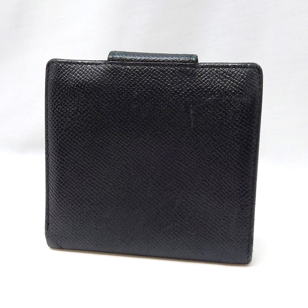 ブルガリ 二つ折り財布 レザー 黒 ブラック BVLGARI ホック レディース メンズ 小物 ハイブランド hgs90の画像2