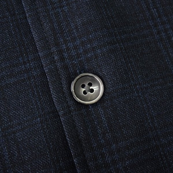 新品 1.2万 gim スウェットリー 日本製 ウールライク グレンチェック ベスト M 濃紺 【I47243】 メンズ Sweaterie ジム ジレ Vネックの画像5