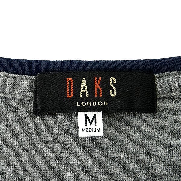 新品 ダックス 天竺 ヘンリーネック 長袖 カットソー M 灰 【I58601】 DAKS LONDON 日本製 メンズ ロンT ポケT コットン ポケット_画像9