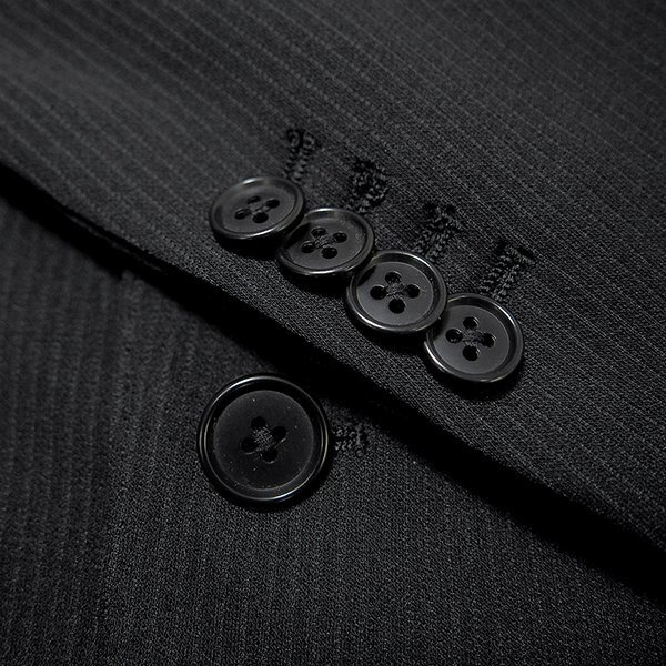 新品 スーツカンパニー 春夏 ストレッチ ジャージー スーツ AB7 (やや幅広LL) 黒 【J46301】 メンズ ジャケット パンツ ウォッシャブルの画像9