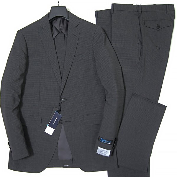 新品 スーツカンパニー 春夏 COOLMAX ウール 2パンツ スーツ YA6 (細身L) 濃灰 【J53430】 175-8D メンズ ウォッシャブル ツーパンツの画像1