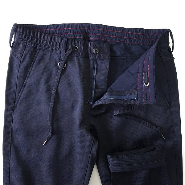  new goods Nicole do Be stretch tapered Easy pants 48(L) dark blue [P32208] NICOLE Selection men's weave pattern D can all season 