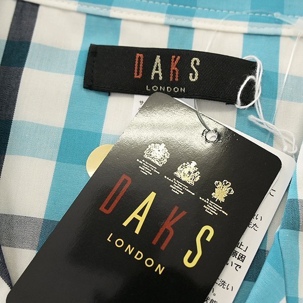 新品 ダックス 日本製 春夏 コットン チェック柄 セットアップ パジャマ M 青緑 黒 白 【J46737】 メンズ DAKS LONDON シャツ パンツの画像9