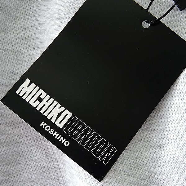  новый товар Michiko London весна осень тренировочный половина Zip футболка L белый [ML9W-R351_LGA] MICHIKO LONDON KOSHINO мужской Logo нашивка 