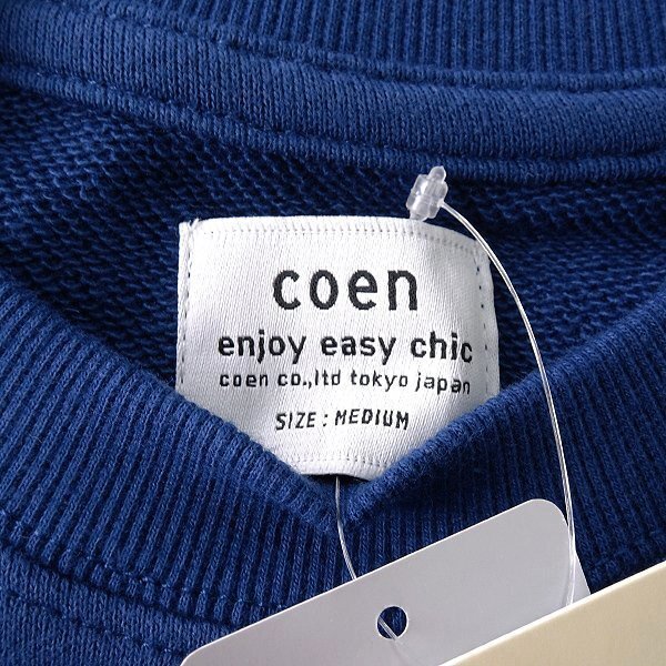 新品 UNITED ARROWS コーエン 裏毛 クルーネック スウェット M 紺 【I46187】 メンズ coen トレーナー 刺繍 トレーナー プルオーバーの画像9