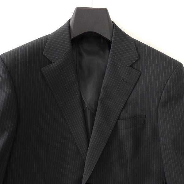  new goods suit Company spring summer stretch wool stripe suit A7 (LL) black [J47766] 180-6D men's single no- tuck 