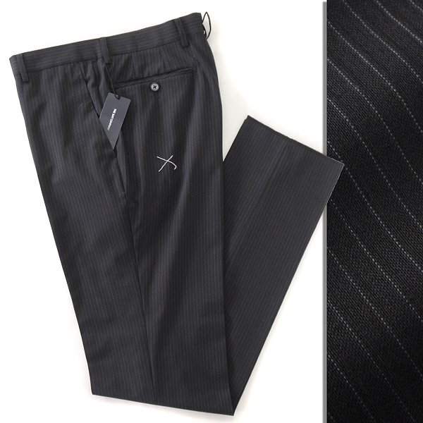  new goods suit Company spring summer stretch wool stripe suit A7 (LL) black [J47766] 180-6D men's single no- tuck 