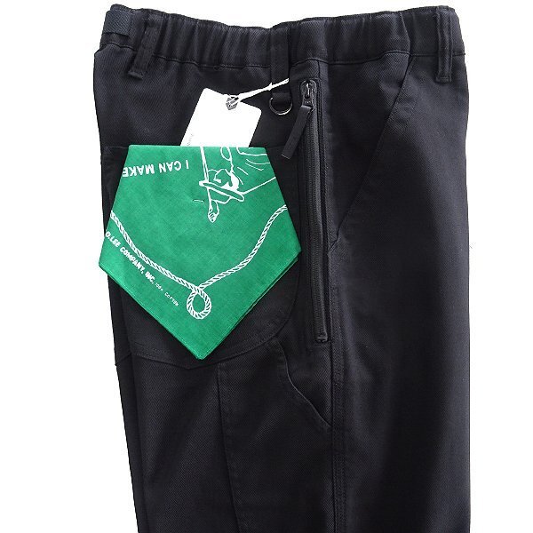 新品 1.6万 Lee GOLF リー 撥水 速乾 ストレッチ テーパード パンツ L 黒 【P21288】 Play Pants ゴルフ メンズ バンダナ付き カルゼの画像3