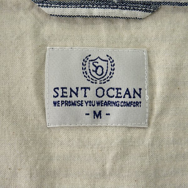  new goods cent Ocean spring autumn light shirt blouson LL white navy blue [AFE824_531] SENT OCEAN men's jacket light outer full Zip 