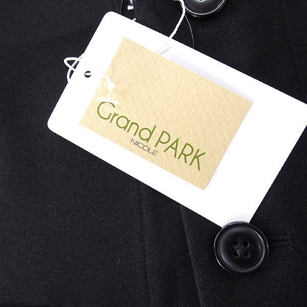 新品 Grand PARK ニコル ストレッチ ノーカラー ジャケット 46(M) 黒 【J60039】 NICOLE メンズ ブルゾン カジュアル ビジネスの画像8