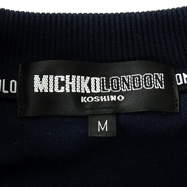  new goods Michiko London spring autumn sweat Zip sweatshirt M navy blue [ML9W-R352_NA] MICHIKO LONDON KOSHINO men's Logo badge 