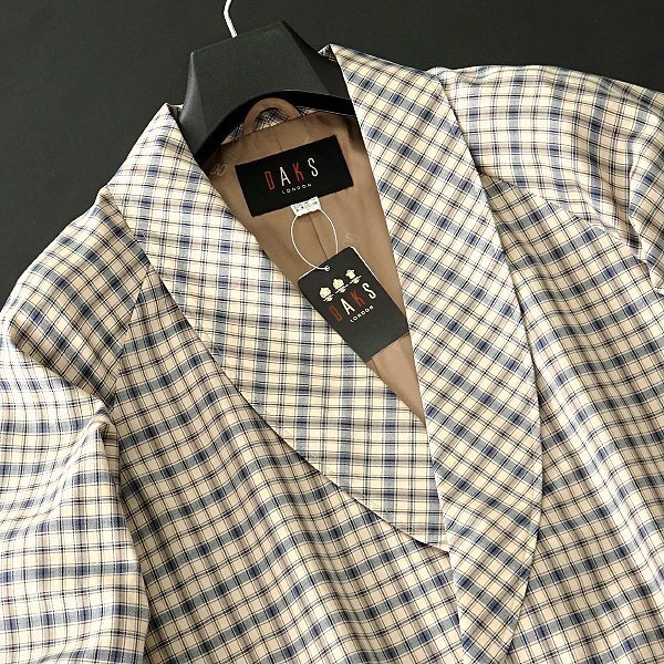  новый товар Dux сделано в Японии house в клетку Broad свободная домашняя одежда длинное пальто L бежевый [J44241] DAKS LONDON весна осень-зима общий подкладка мужской 
