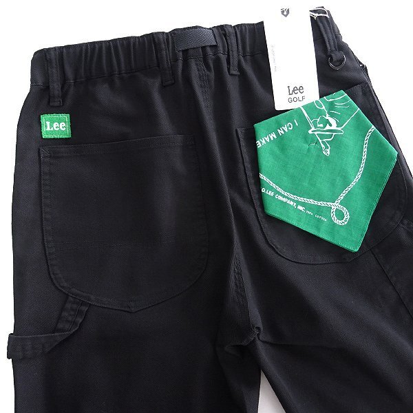 新品 1.6万 Lee GOLF リー 撥水 速乾 ストレッチ テーパード パンツ M 黒 【P23019】 Play Pants ゴルフ メンズ バンダナ付き カルゼ_画像7