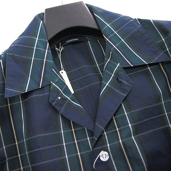 新品 Grand PARK ニコル 日本製素材 オープンカラー シャツ ブルゾン 46 (M) 紺緑 【I52017】 NICOLE 春夏 メンズ 長袖 オーバーサイズ_画像4