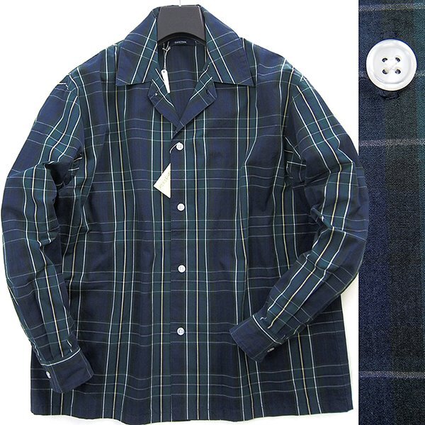 新品 Grand PARK ニコル 日本製素材 オープンカラー シャツ ブルゾン 46 (M) 紺緑 【I52017】 NICOLE 春夏 メンズ 長袖 オーバーサイズ_画像1