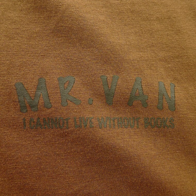 新品 ミスターヴァン 24年春夏 ブックス プリント カットソー M 茶 【VA1742008_18】 MR.VAN メンズ 半袖 丸首 Tシャツ ブランド コットン_画像5