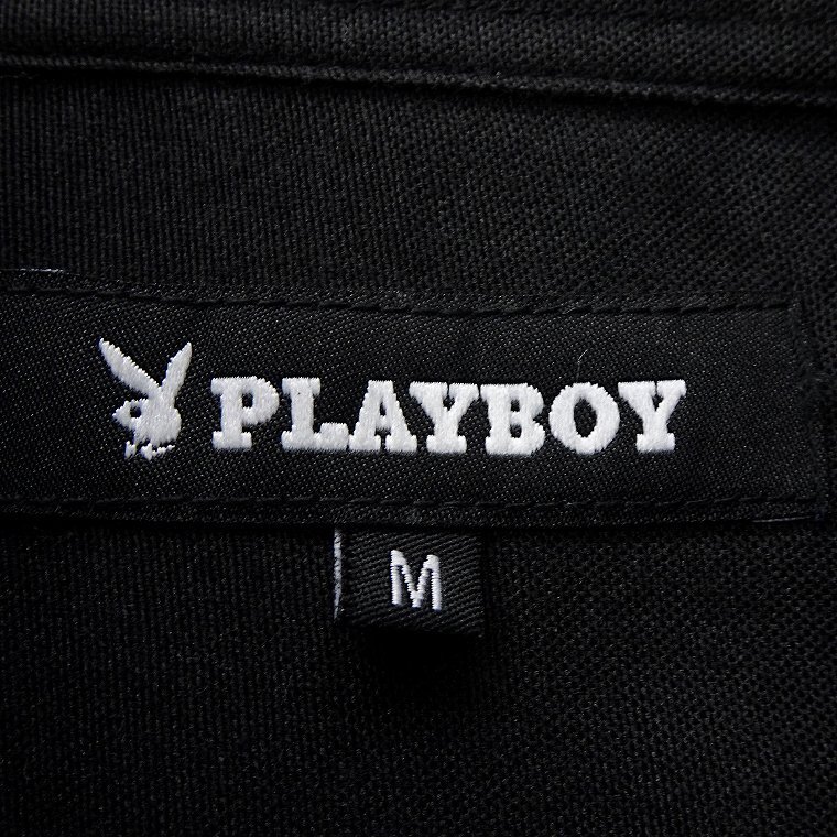 新品 プレイボーイ 24年春夏 オックスフォード シャツ M 黒 【1023_99】 PLAYBOY メンズ 長袖 ボタンダウン コットン オックス バニーの画像10