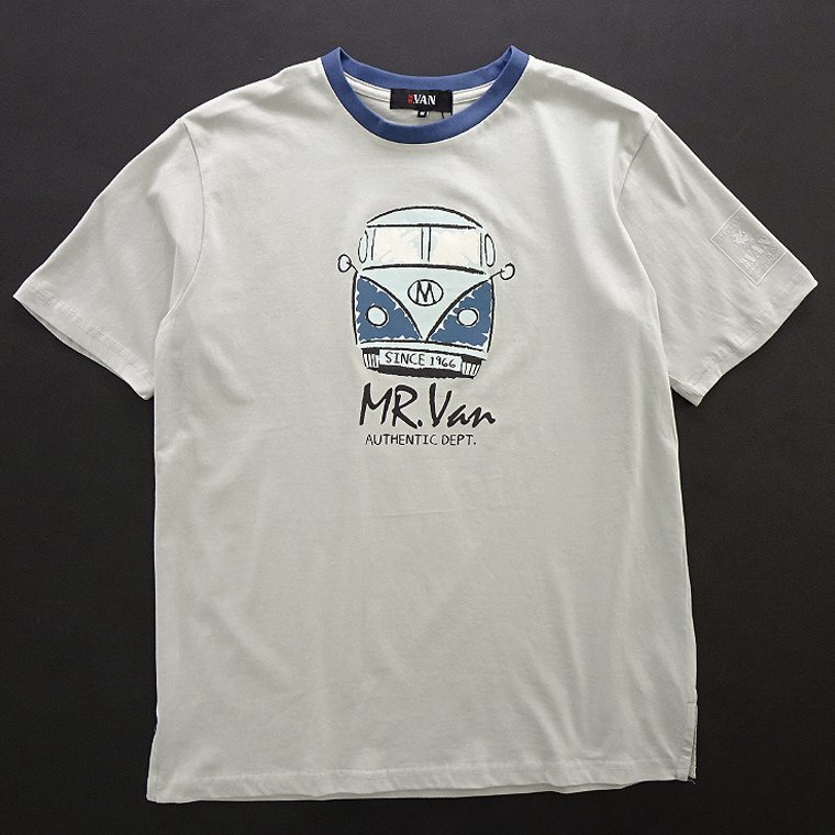 新品 ミスターヴァン 24年春夏 クラシックバス プリント Tシャツ M 【VA1742006_96】 MR.VAN メンズ 半袖 丸首 カットソー コットン_画像1